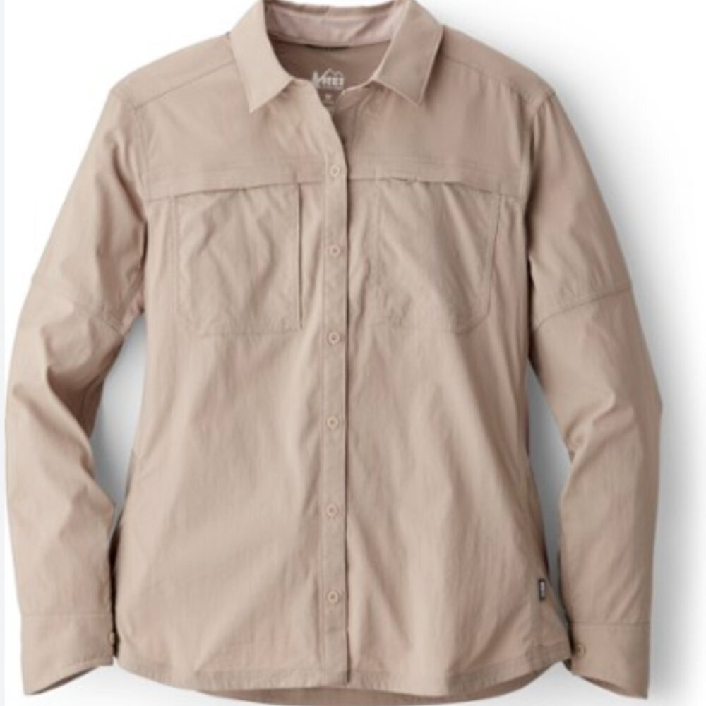 Sahara Solid Long-Sleeve Shirt - Women's, Tan/Beige XS